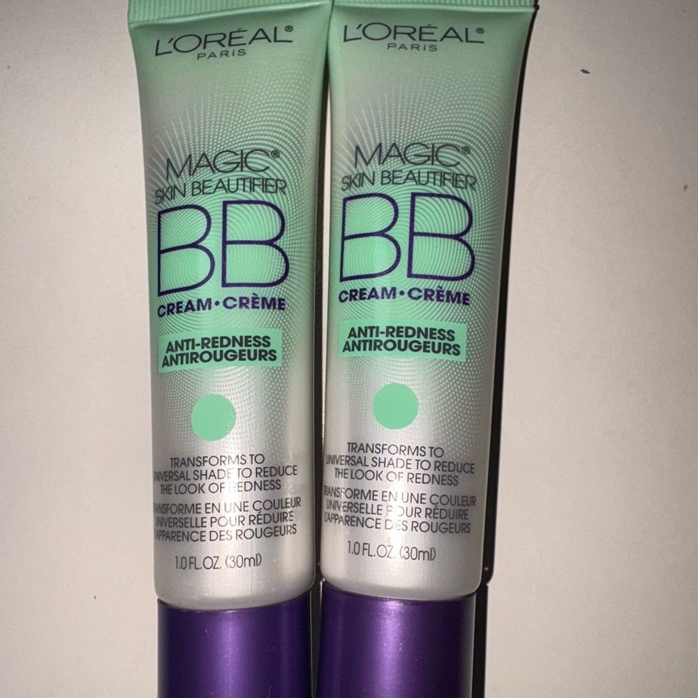 L'Oreal BB Cream Anti-Redness with Green and Purple Packaging $8 each